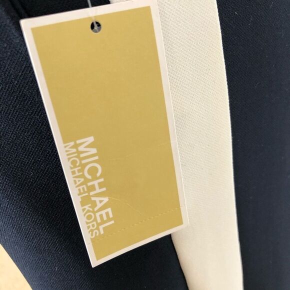 Michael Kors Cady Blue Tuxedo Stripe Ankle Pants Classy Sz 6 NWT - Picture 10 of 12